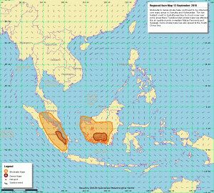 Regional haze map 13 September 2015